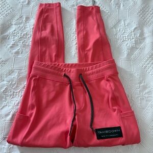 Takedown Athletic Pants Leggings With Pockets Orange Size XS